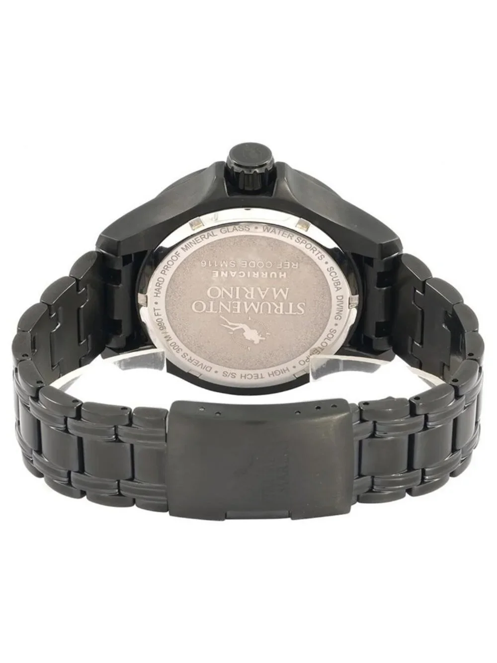 NWT Strumento Marino Hurricane 3 Hands Bracelet Quartz Black Dial Men's Watch